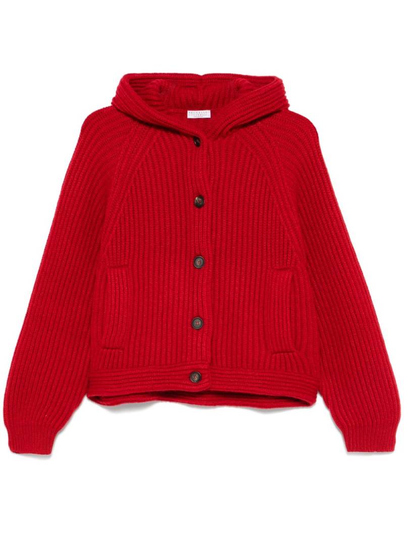 Brunello Cucinelli ribbed cardigan - Red von Brunello Cucinelli