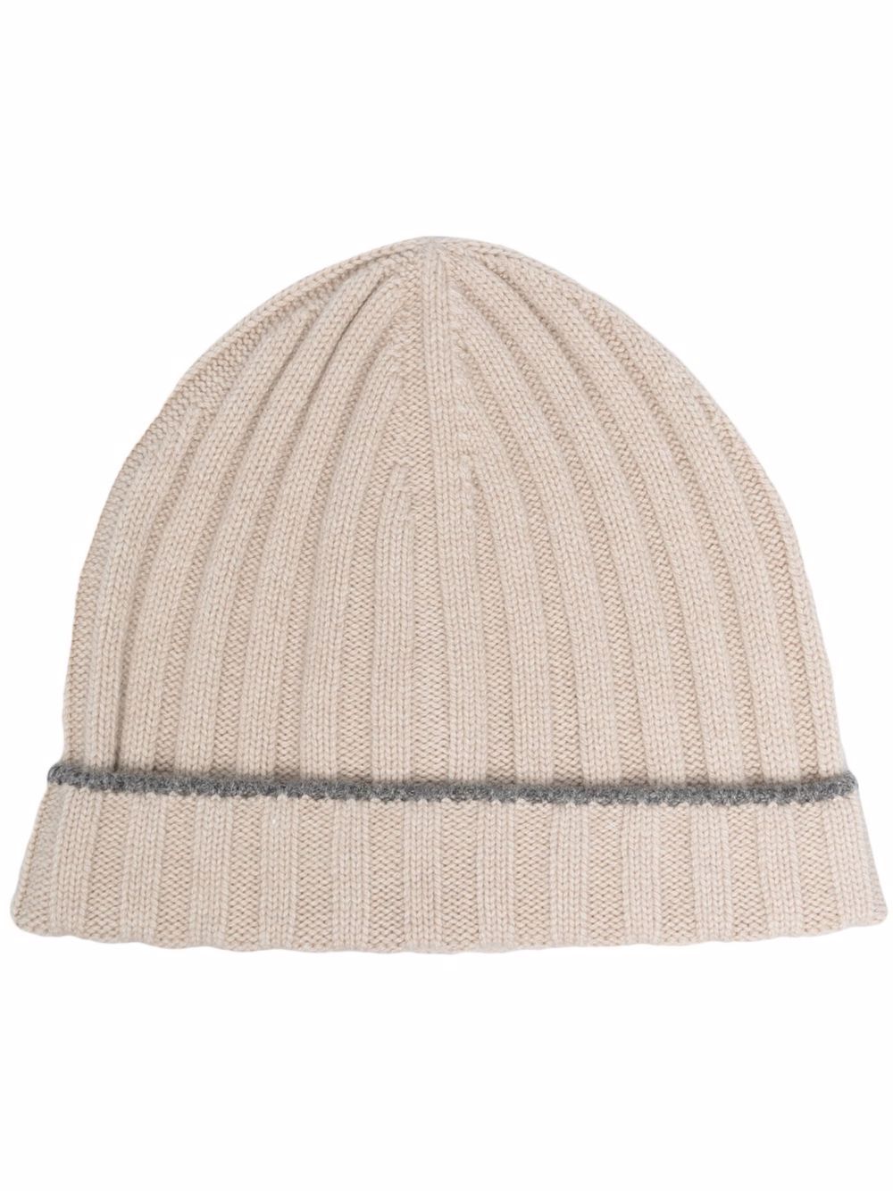 Brunello Cucinelli ribbed cashmere beanie - Neutrals von Brunello Cucinelli