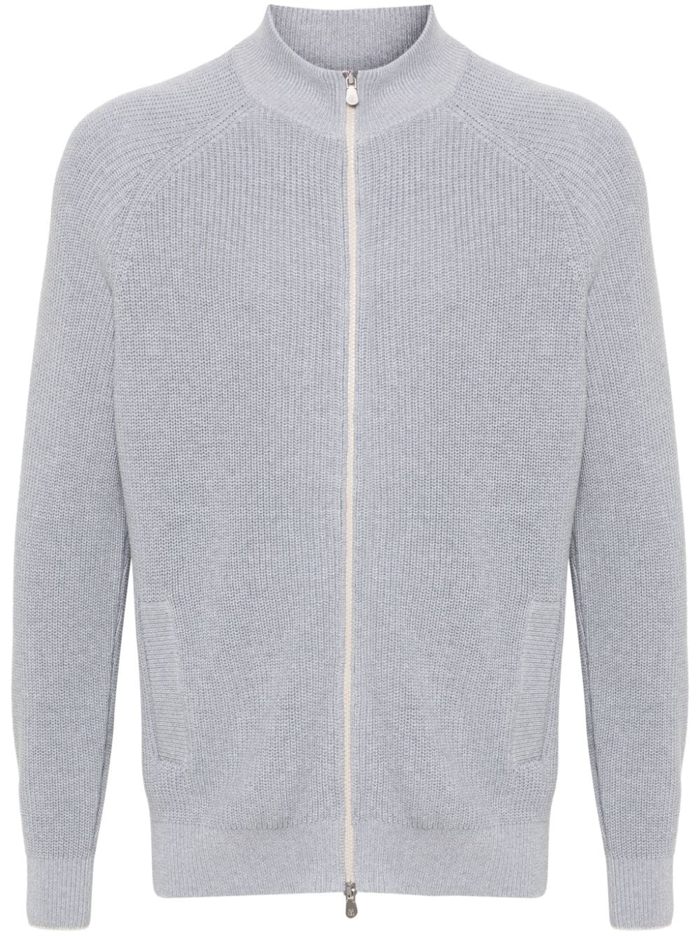 Brunello Cucinelli ribbed-knit cardigan - Grey von Brunello Cucinelli