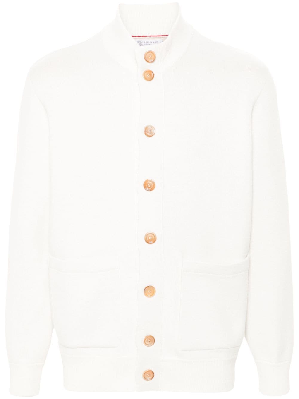 Brunello Cucinelli ribbed-knit cardigan - White von Brunello Cucinelli