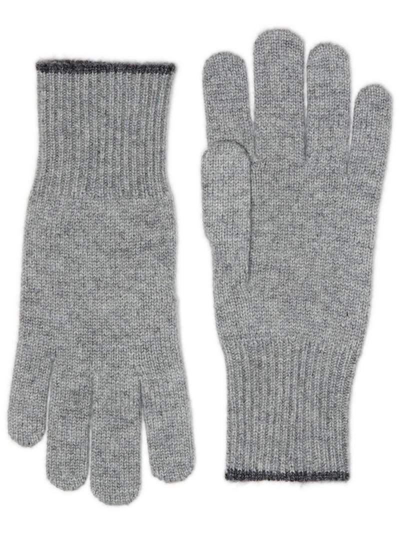 Brunello Cucinelli ribbed-knit cashmere gloves - Grey von Brunello Cucinelli