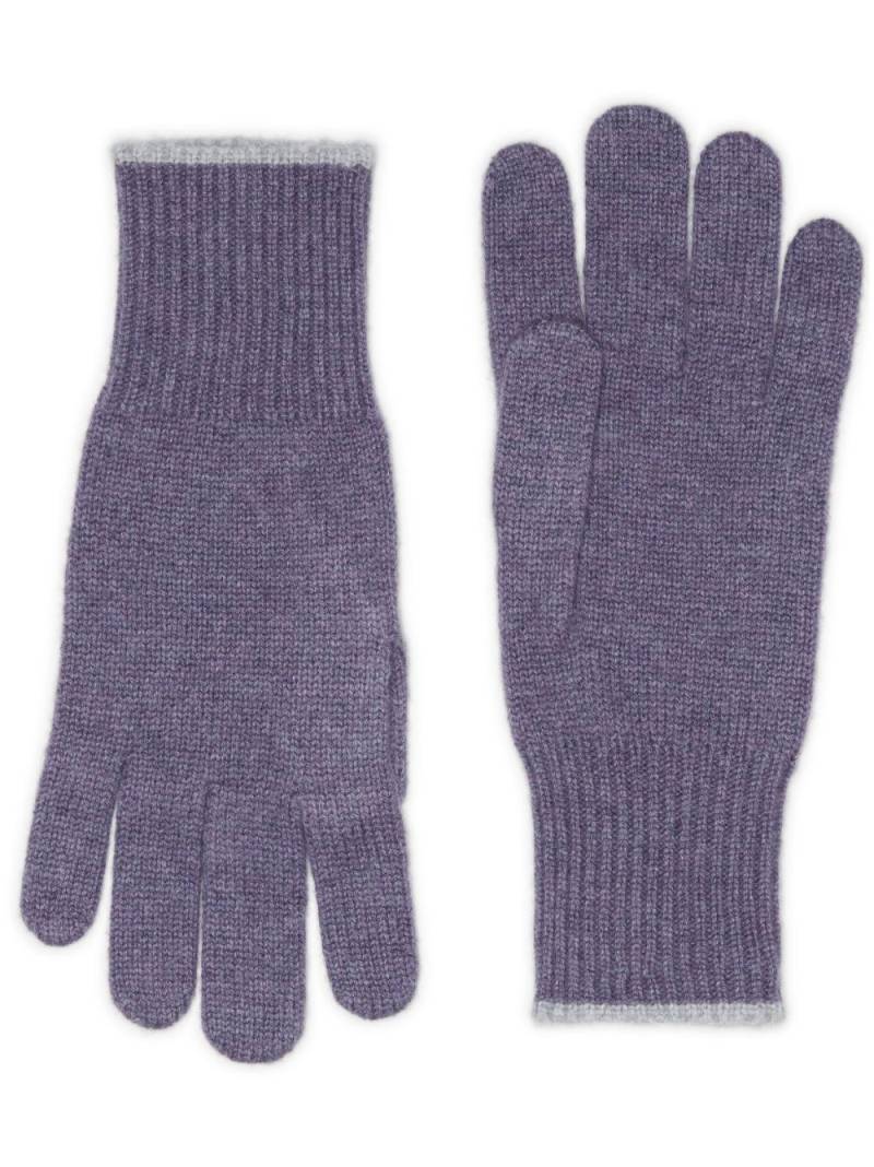 Brunello Cucinelli ribbed-knit cashmere gloves - Purple von Brunello Cucinelli