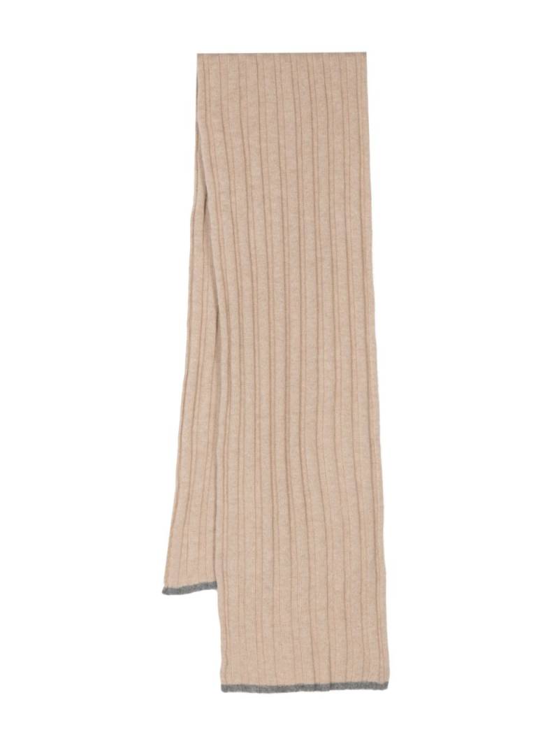 Brunello Cucinelli ribbed-knit cashmere scarf - Neutrals von Brunello Cucinelli