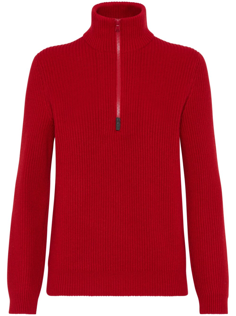 Brunello Cucinelli ribbed knit cashmere sweater - Red von Brunello Cucinelli