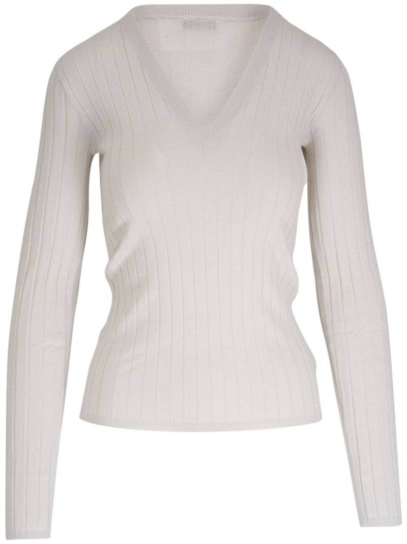 Brunello Cucinelli ribbed-knit jumper - White von Brunello Cucinelli