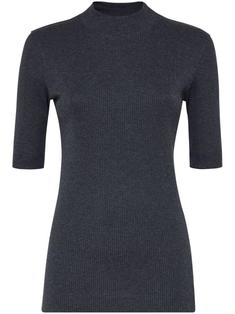 Brunello Cucinelli ribbed-knit mock-neck top - Grey von Brunello Cucinelli