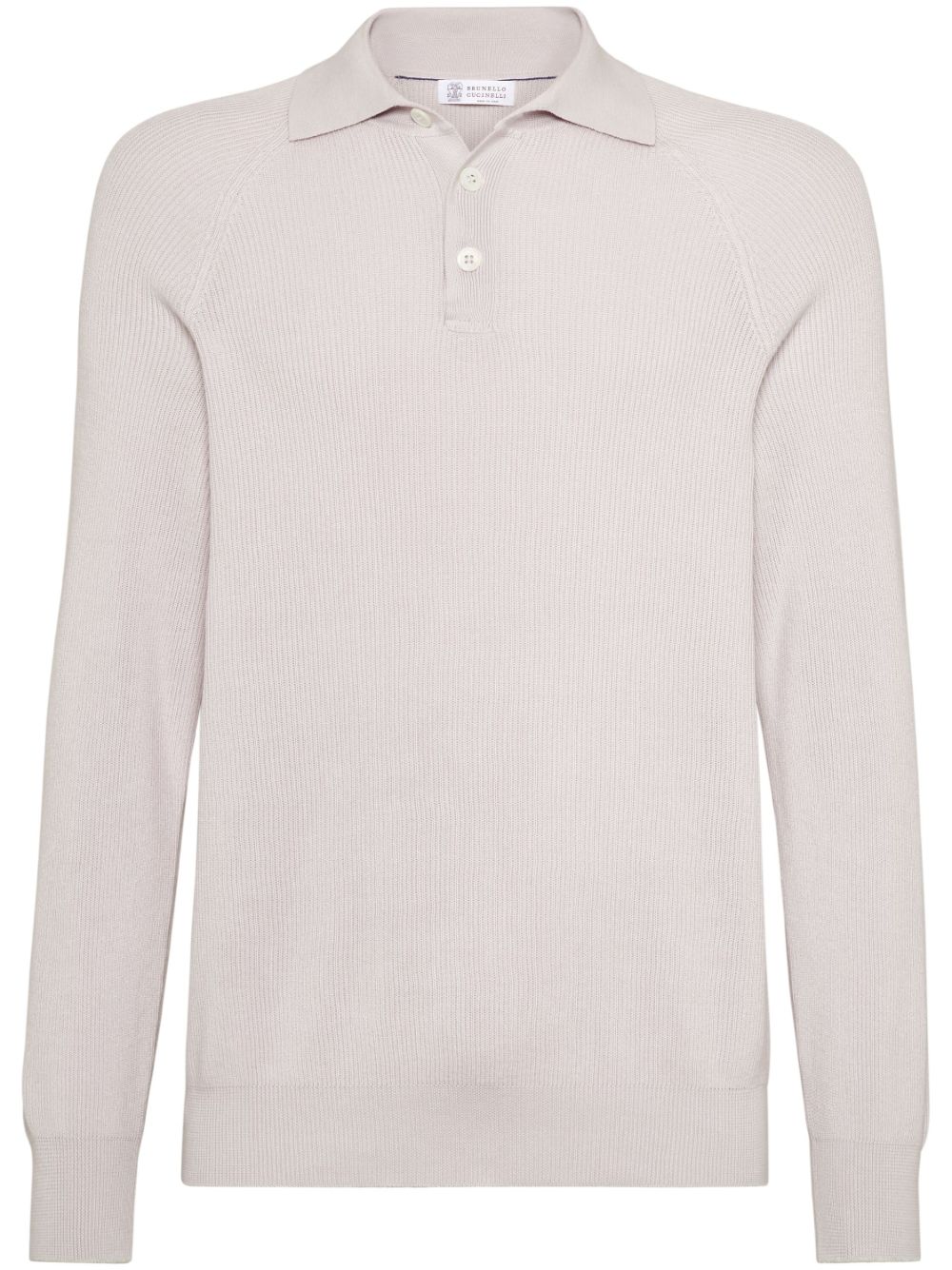 Brunello Cucinelli ribbed-knit polo shirt - Neutrals von Brunello Cucinelli