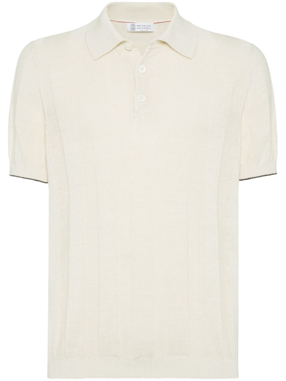 Brunello Cucinelli ribbed-knit polo shirt - Neutrals von Brunello Cucinelli