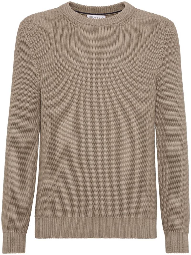 Brunello Cucinelli ribbed-knit sweater - Brown von Brunello Cucinelli