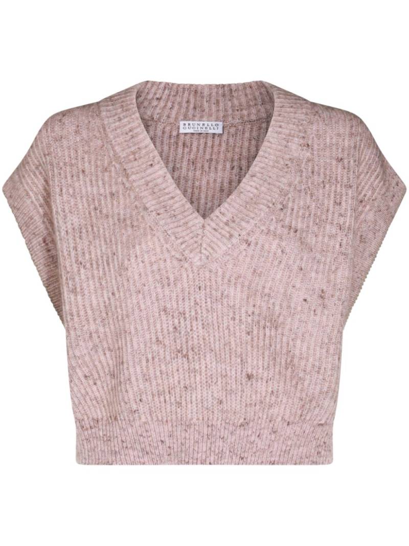 Brunello Cucinelli ribbed-knit top - Pink von Brunello Cucinelli