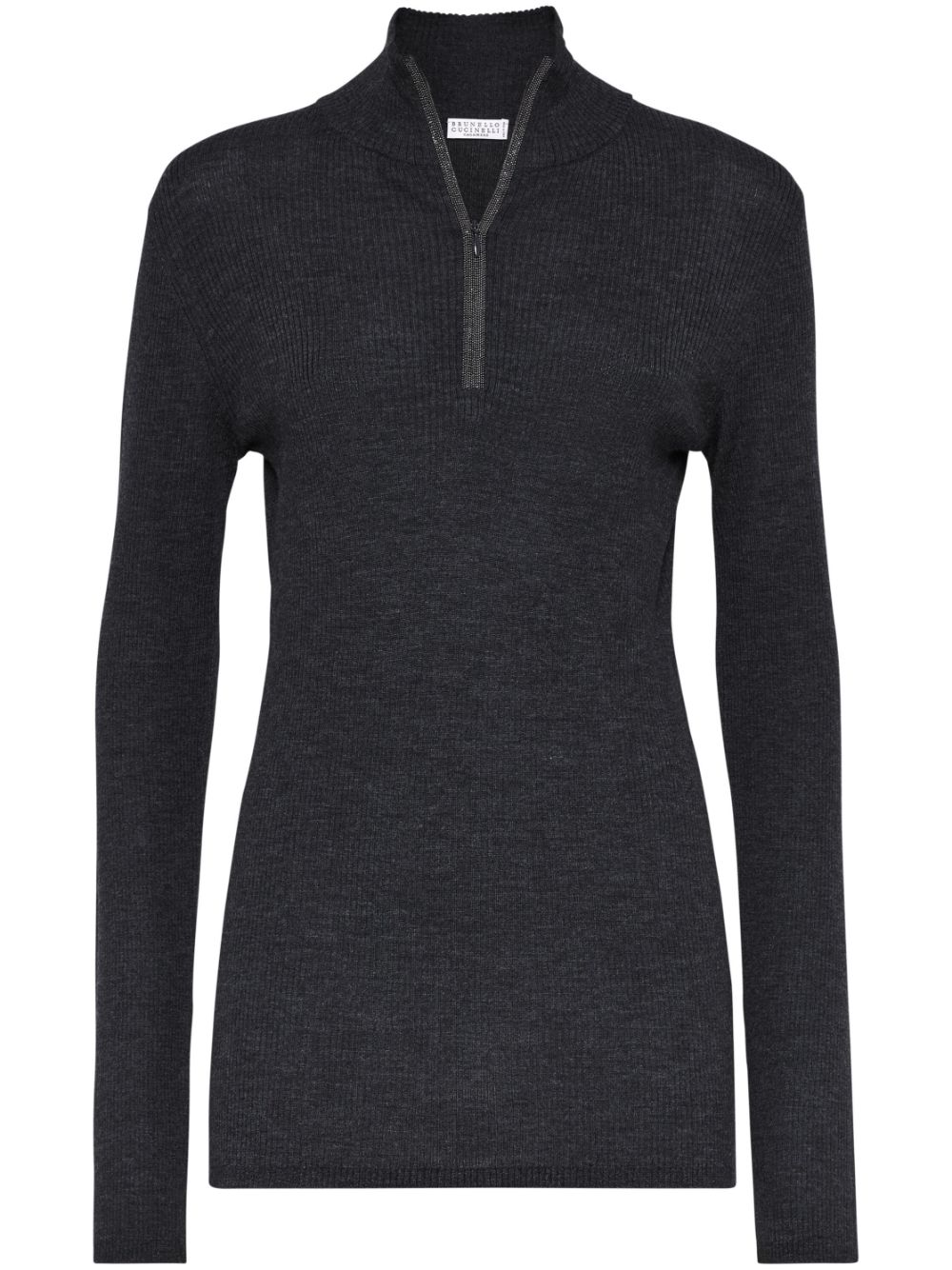 Brunello Cucinelli ribbed-knit wool-blend top - Black von Brunello Cucinelli