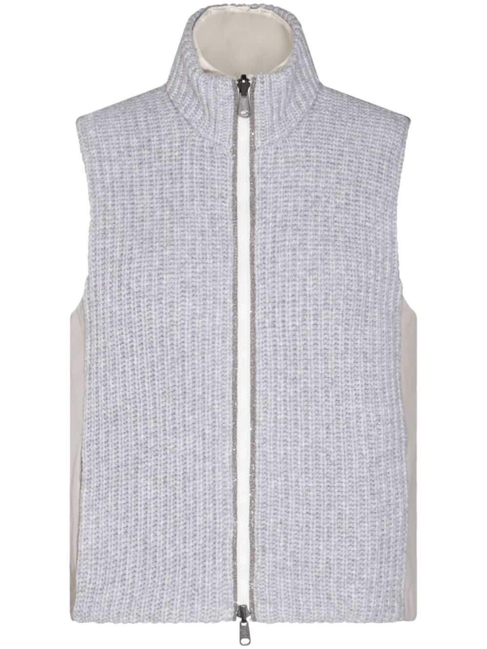 Brunello Cucinelli ribbed padded gilet - Grey von Brunello Cucinelli