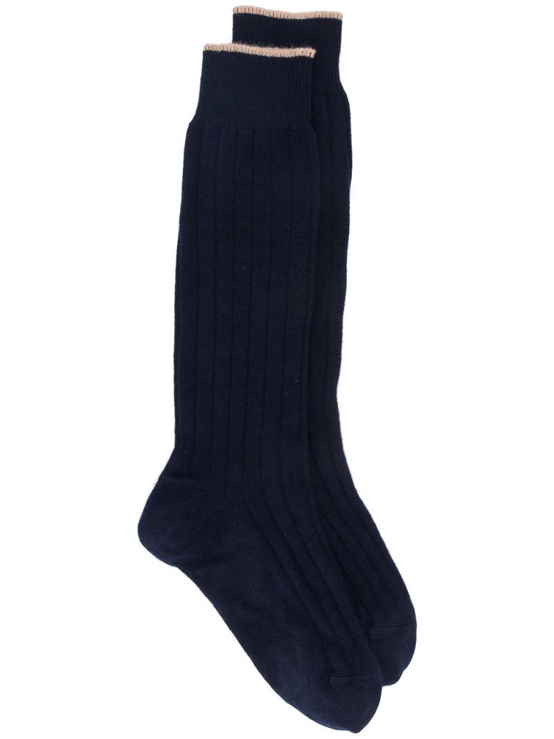 Brunello Cucinelli ribbed socks - Blue von Brunello Cucinelli