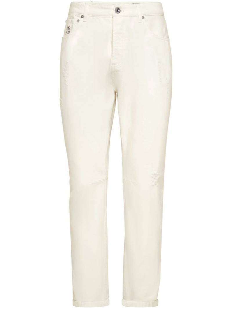 Brunello Cucinelli mid-rise straight-leg jeans - White von Brunello Cucinelli