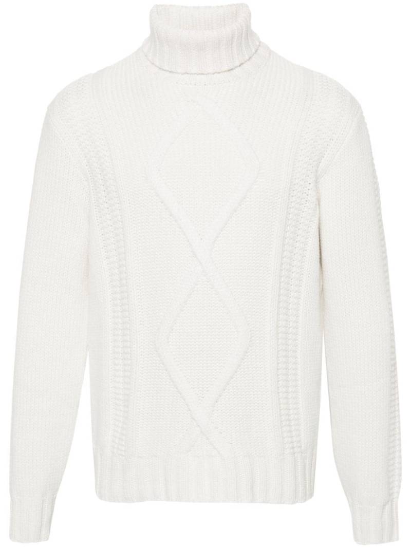 Brunello Cucinelli roll-neck cashmere jumper - White von Brunello Cucinelli