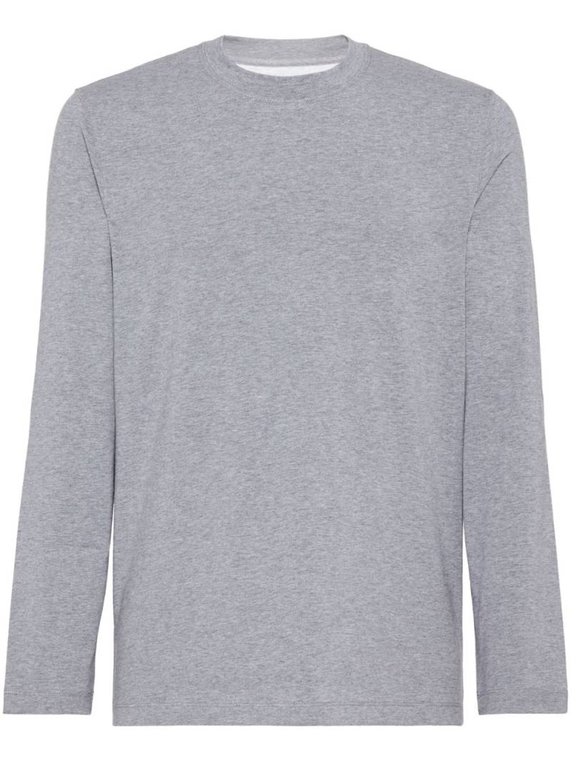 Brunello Cucinelli round-neck long-sleeve T-shirt - Grey von Brunello Cucinelli