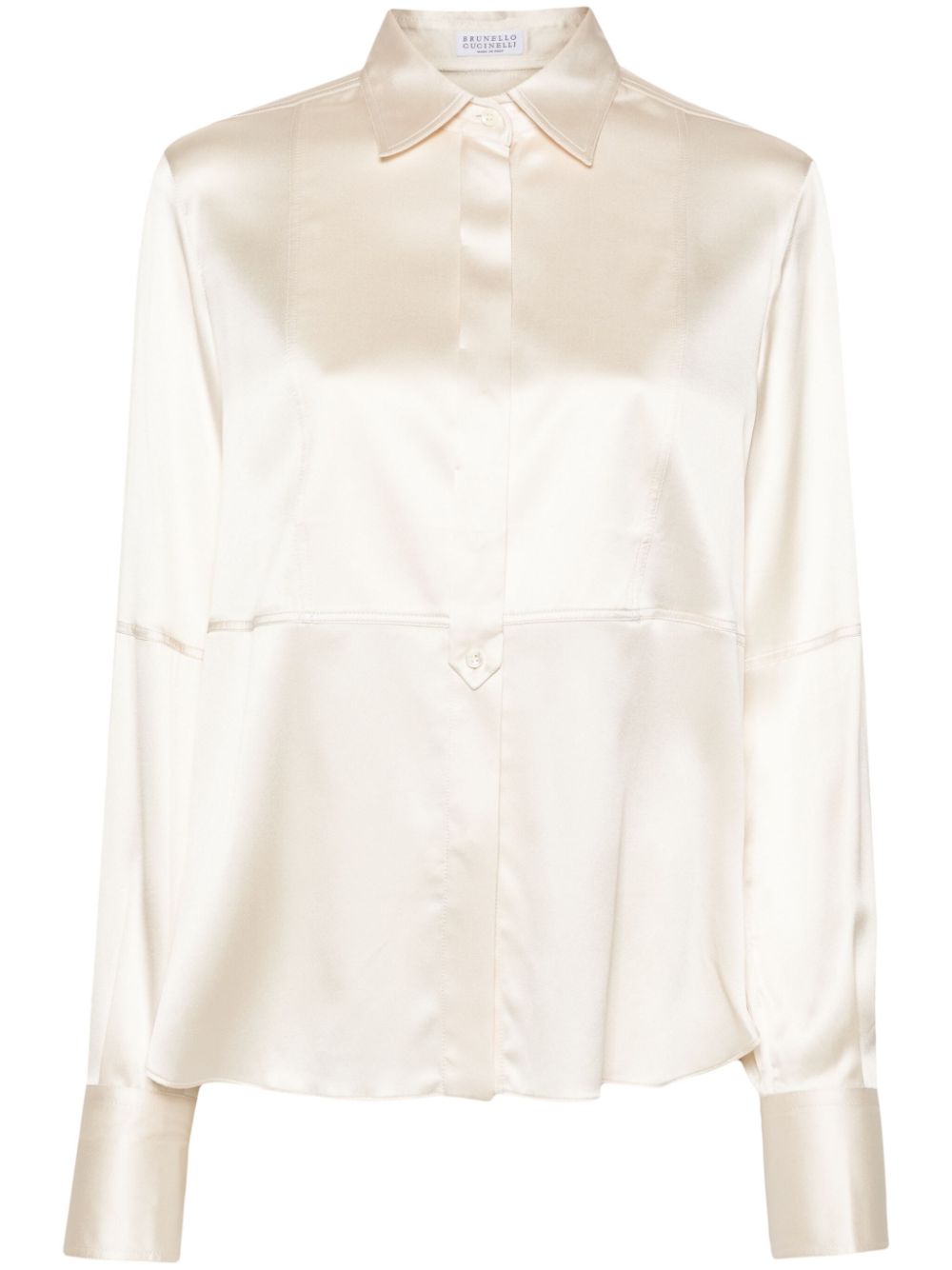 Brunello Cucinelli satin shirt - Neutrals von Brunello Cucinelli