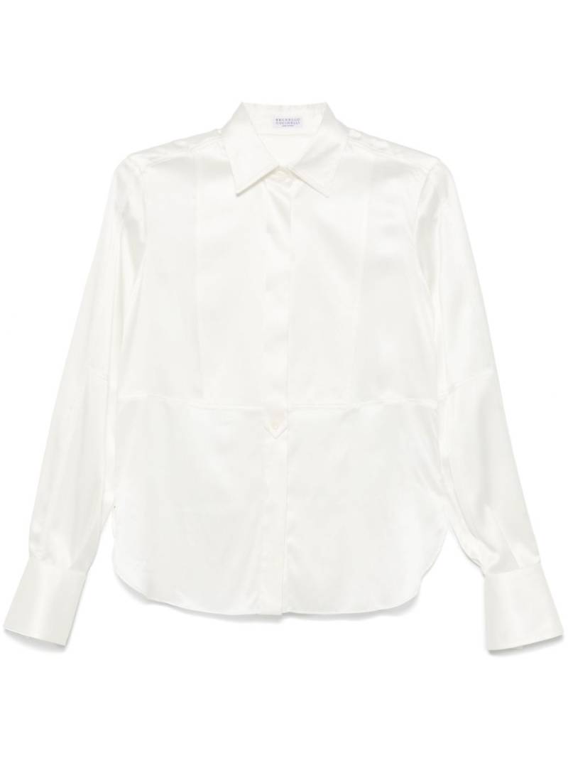 Brunello Cucinelli satin shirt - Neutrals von Brunello Cucinelli