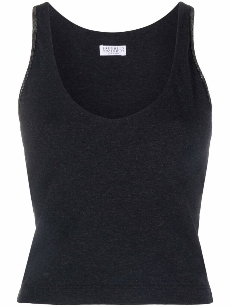 Brunello Cucinelli scoop-neck vest top - Black von Brunello Cucinelli