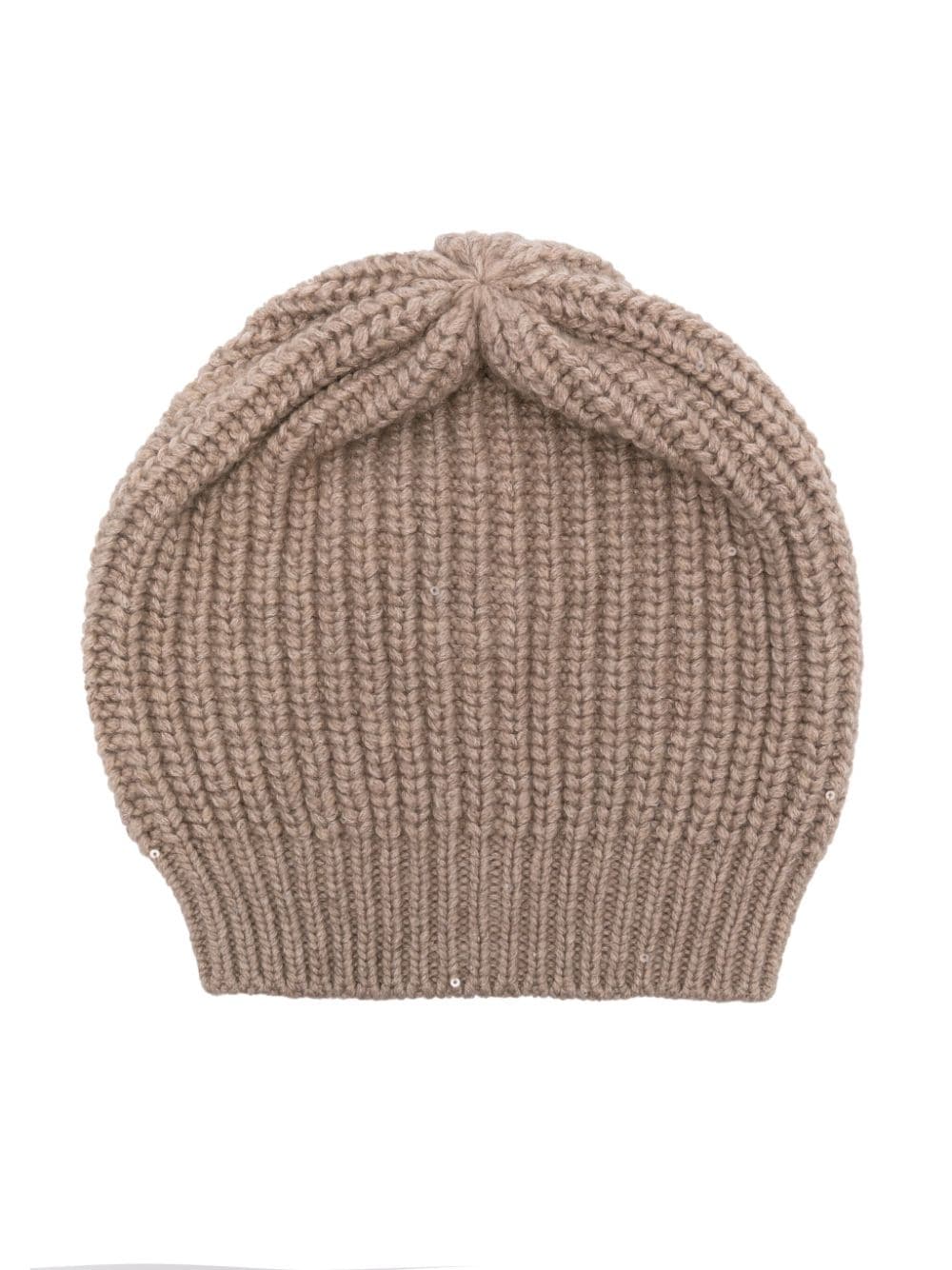 Brunello Cucinelli sequin-embellished ribbed-knit beanie - Brown von Brunello Cucinelli