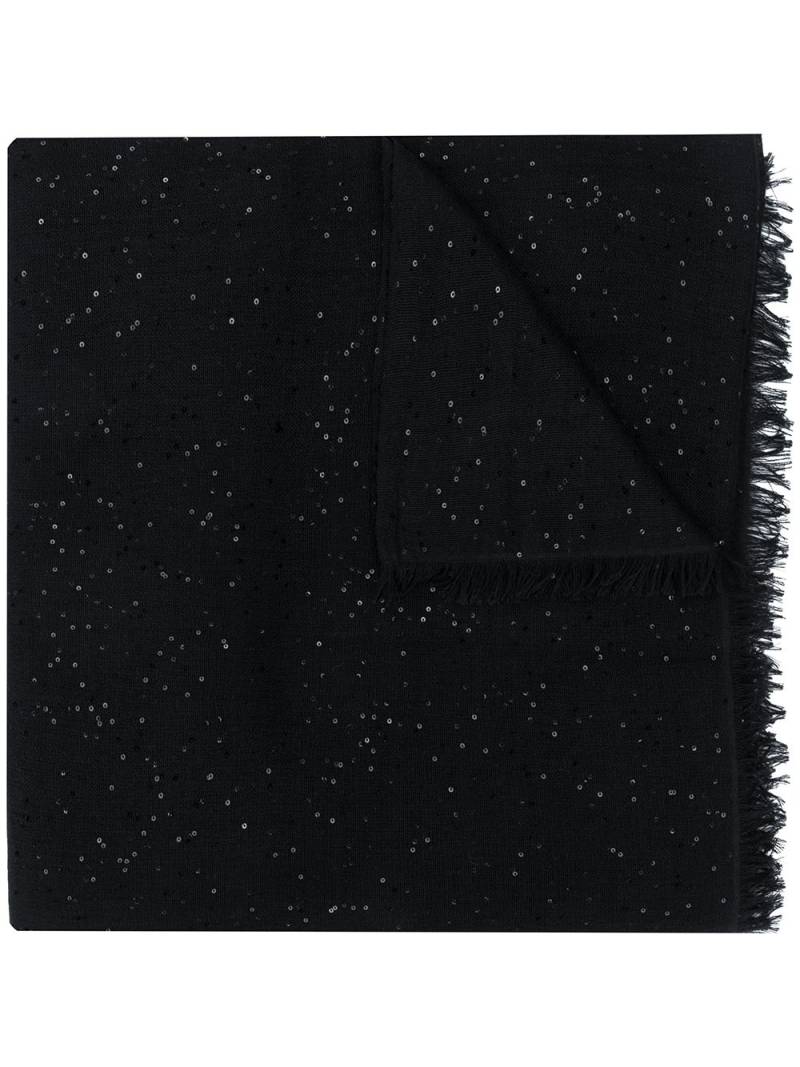 Brunello Cucinelli sequin embellished scarf - Black von Brunello Cucinelli