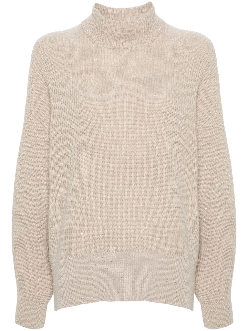 Brunello Cucinelli sequined high-neck jumper - Neutrals von Brunello Cucinelli