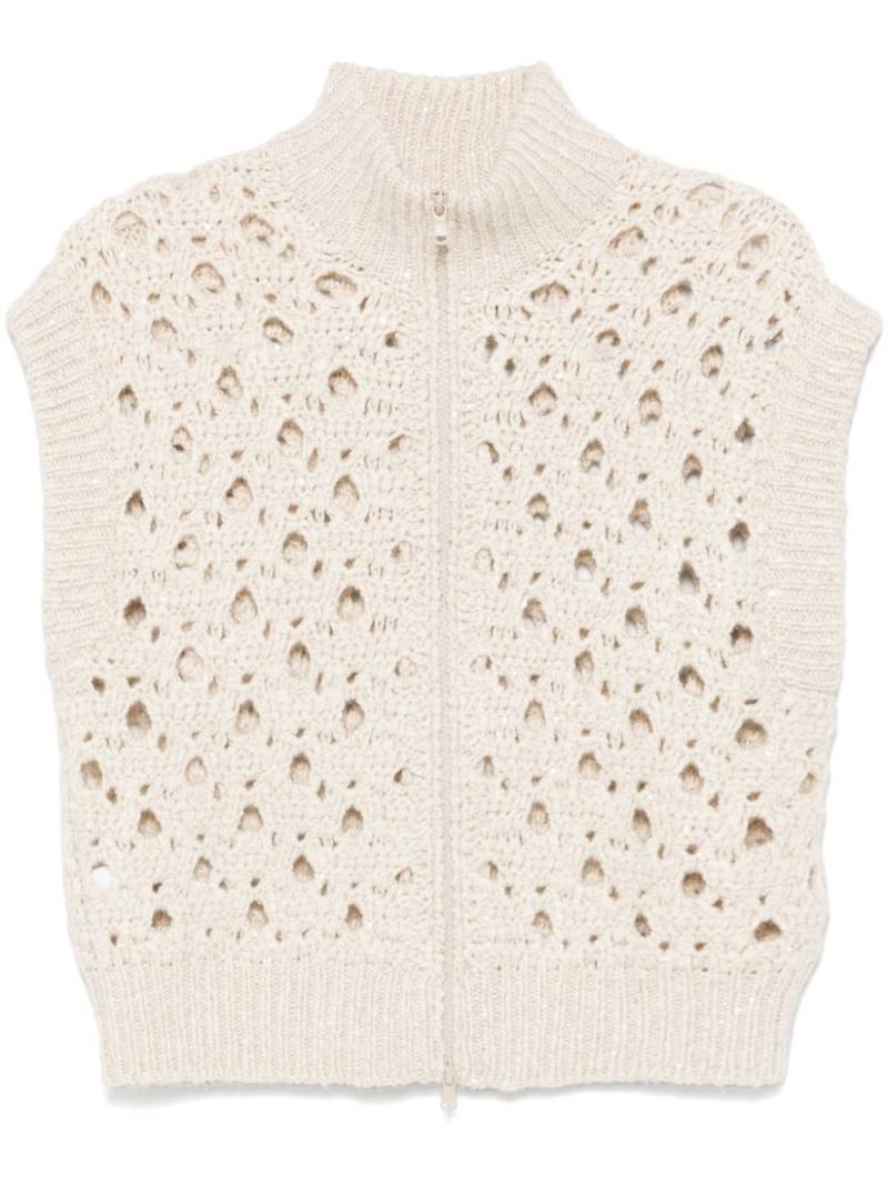 Brunello Cucinelli sequinned cardigan - Neutrals von Brunello Cucinelli