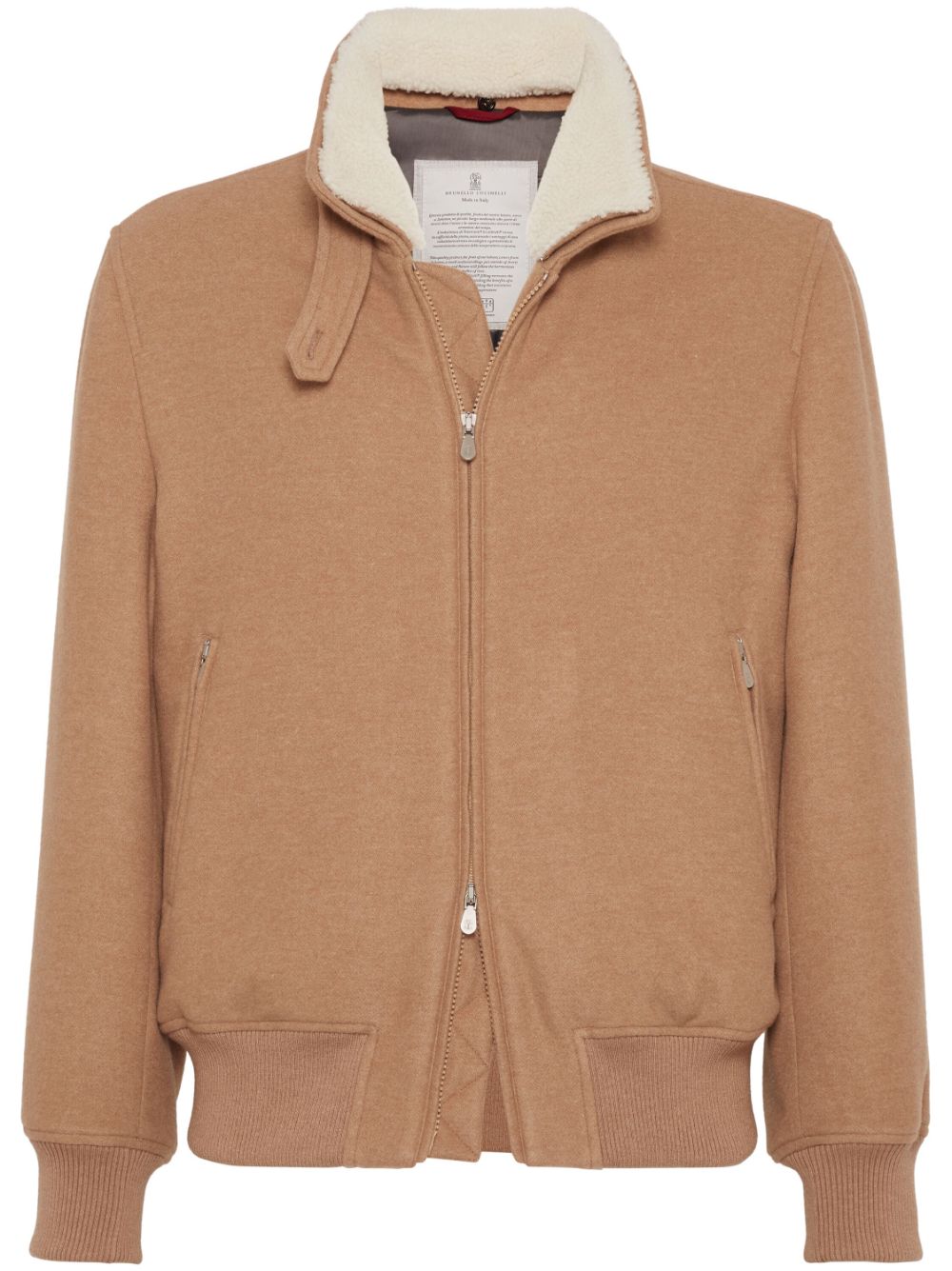 Brunello Cucinelli shearling-collar jacket - Brown von Brunello Cucinelli