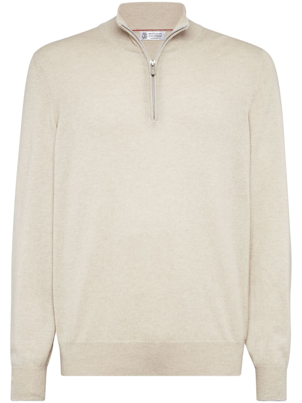 Brunello Cucinelli short-zip knitted jumper - Neutrals von Brunello Cucinelli