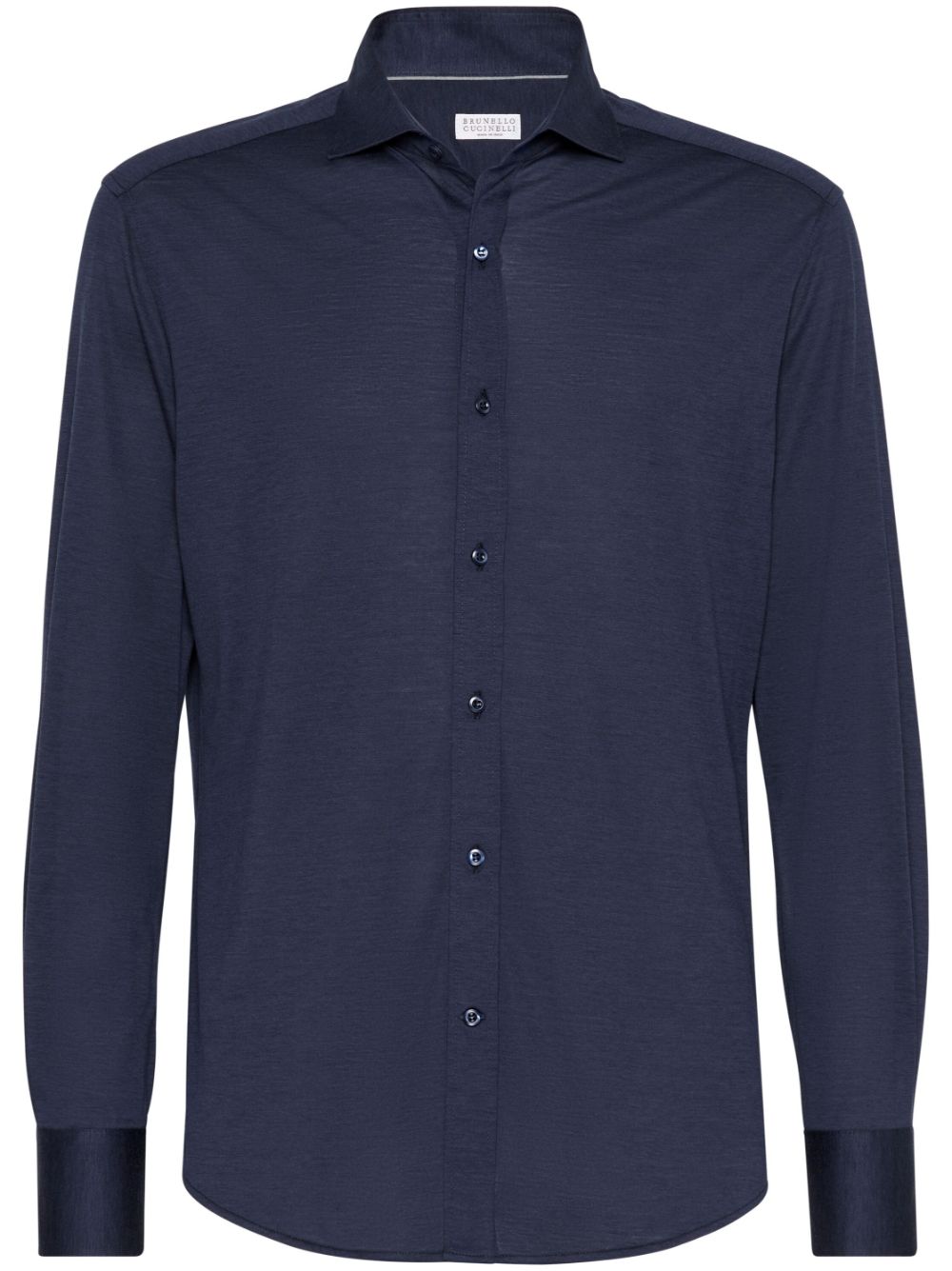 Brunello Cucinelli silk-cotton jersey shirt - Blue von Brunello Cucinelli