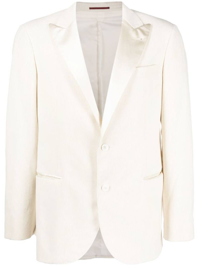 Brunello Cucinelli silk-lapel single-breasted blazer - White von Brunello Cucinelli