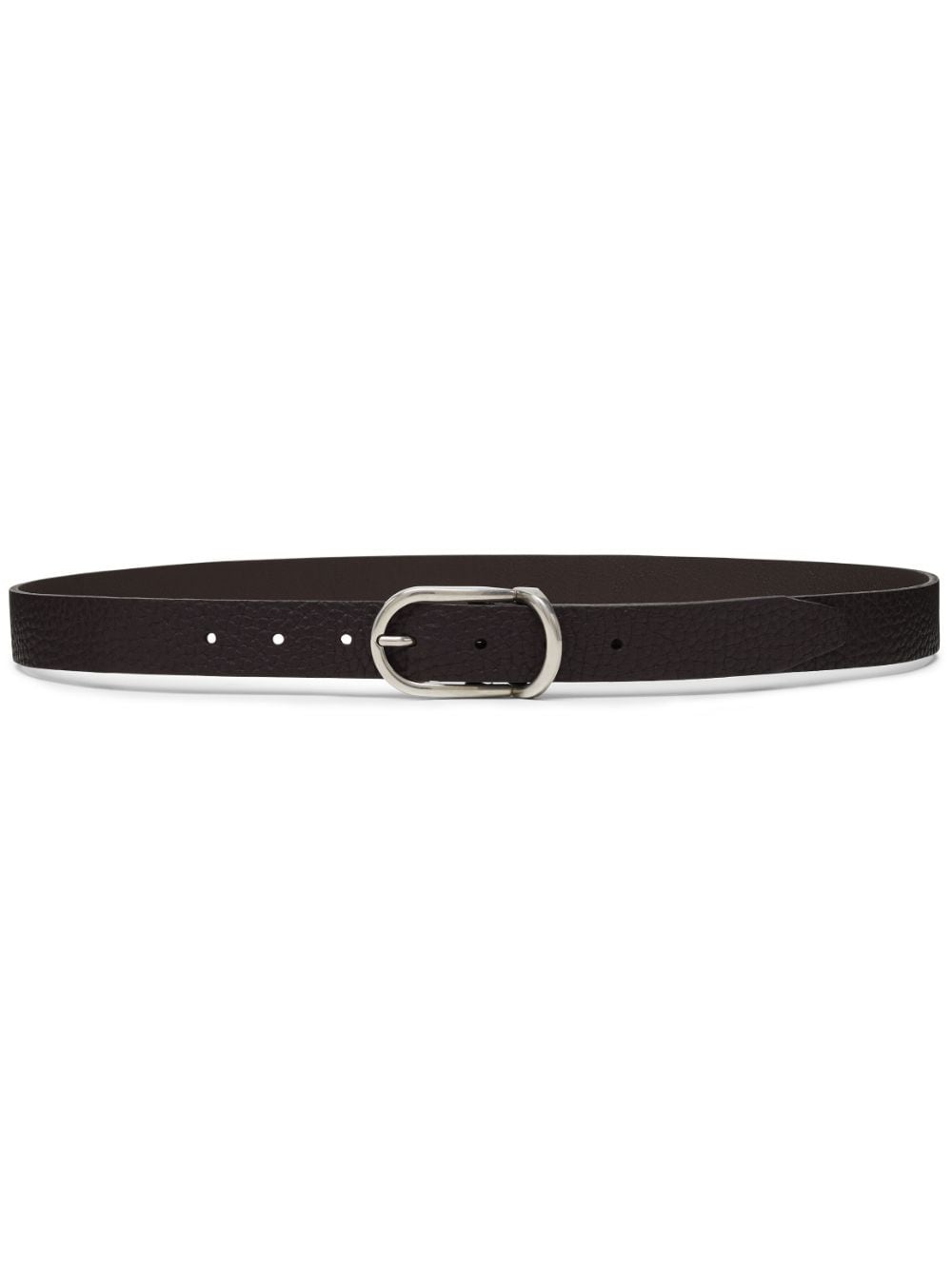 Brunello Cucinelli silver-tone buckle leather belt - Brown von Brunello Cucinelli