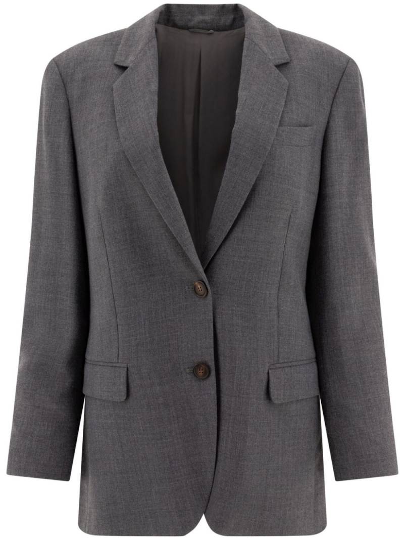 Brunello Cucinelli single-breasted blazer - Grey von Brunello Cucinelli