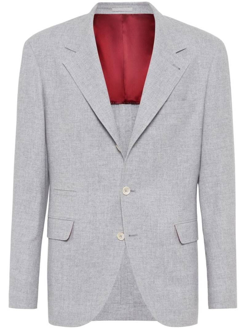 Brunello Cucinelli single-breasted blazer - Grey von Brunello Cucinelli