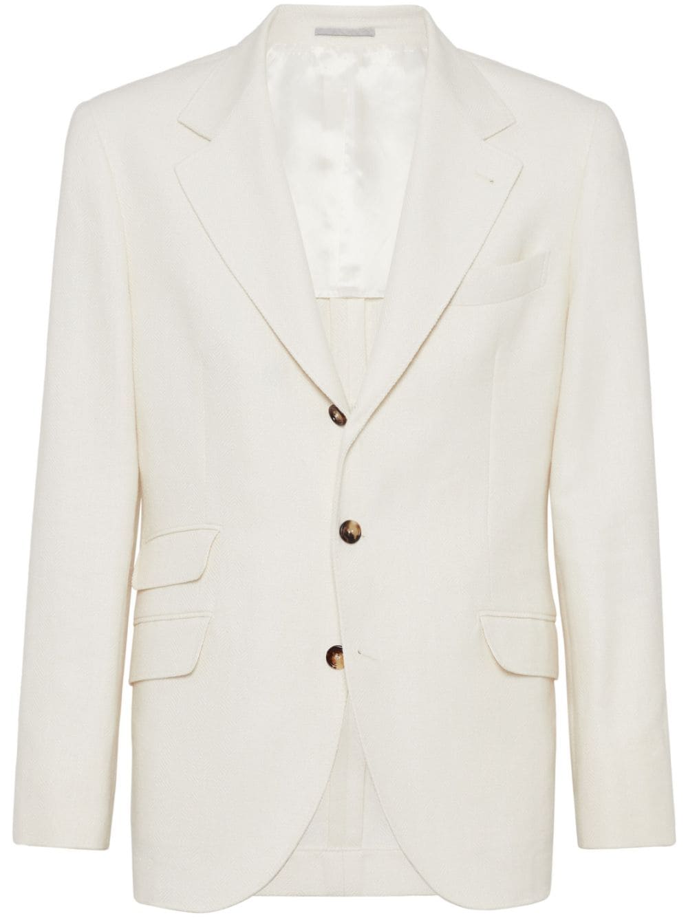 Brunello Cucinelli single-breasted blazer - White von Brunello Cucinelli