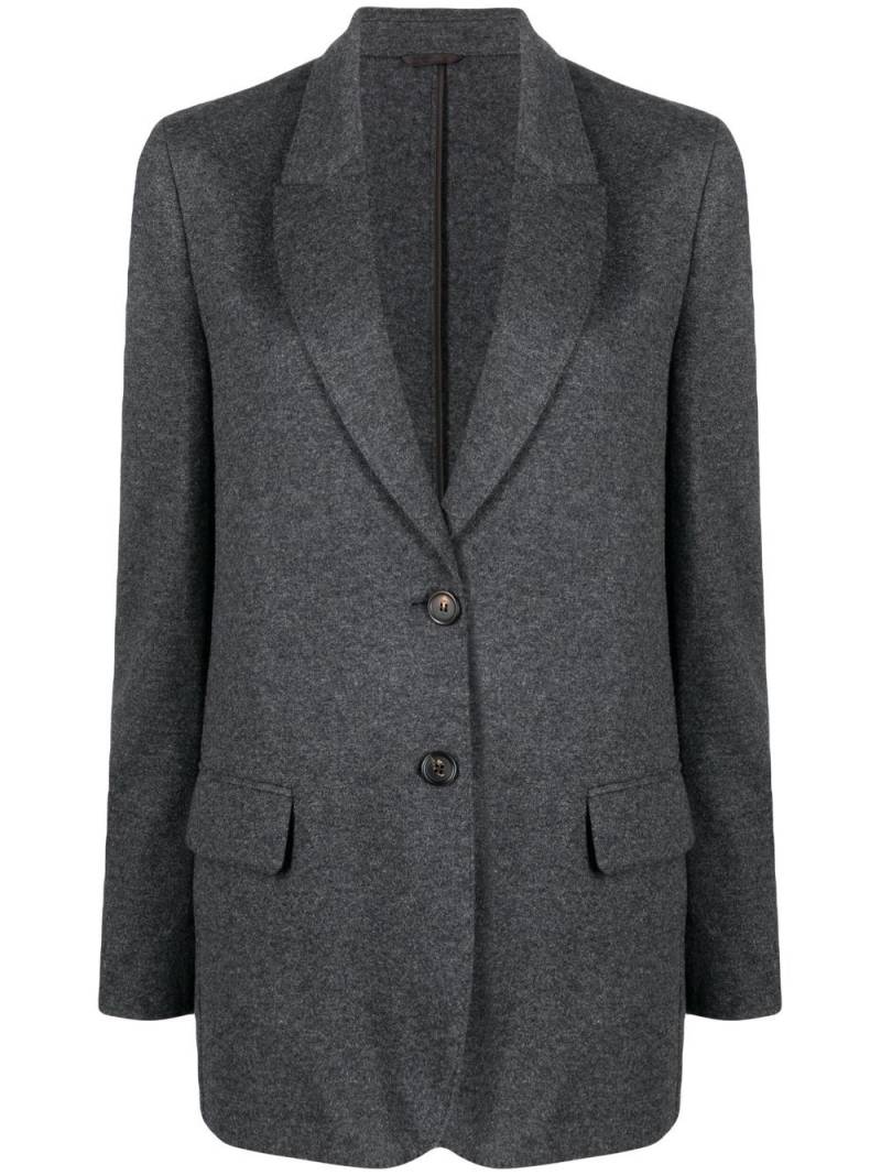 Brunello Cucinelli single-breasted cashmere blazer - Grey von Brunello Cucinelli