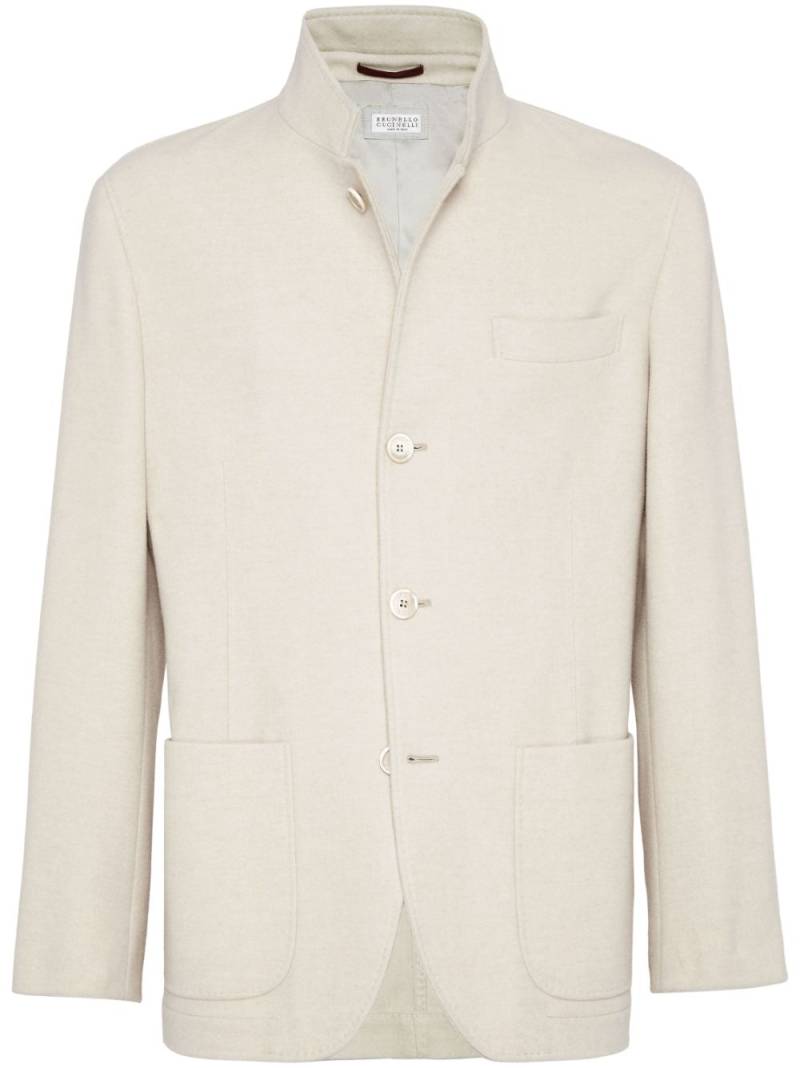 Brunello Cucinelli single-breasted cashmere blazer - Neutrals von Brunello Cucinelli