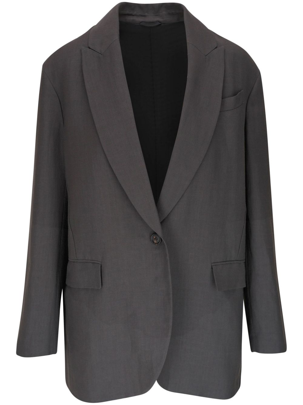 Brunello Cucinelli single-breasted linen blazer - Grey von Brunello Cucinelli