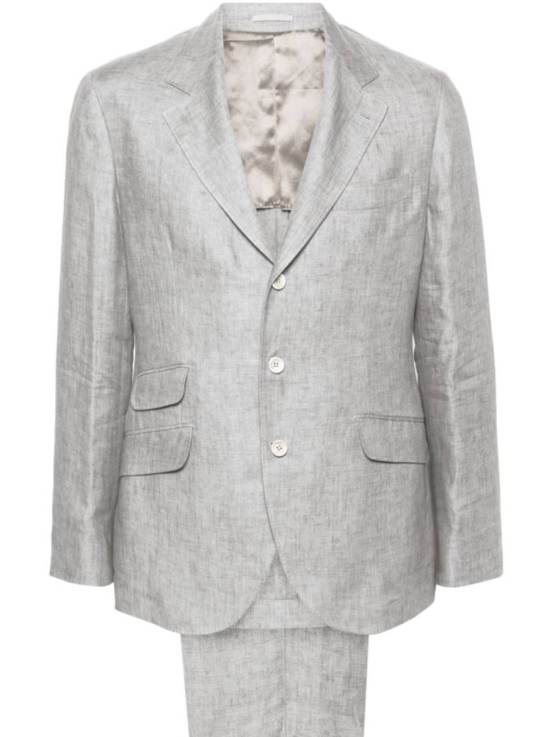 Brunello Cucinelli single-breasted linen suit - Grey von Brunello Cucinelli