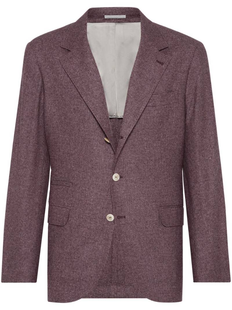 Brunello Cucinelli single-breasted puppytooth blazer - Red von Brunello Cucinelli