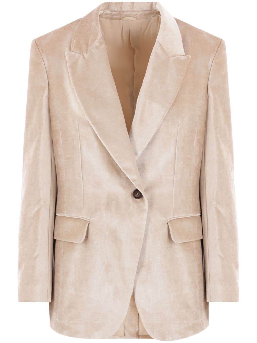 Brunello Cucinelli single-breasted velvet blazer - Neutrals von Brunello Cucinelli