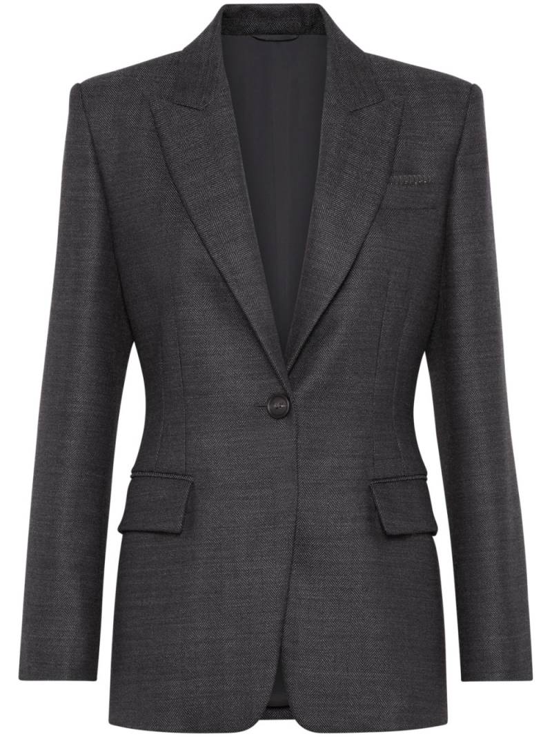 Brunello Cucinelli single-breasted virgin-wool blazer - Black von Brunello Cucinelli