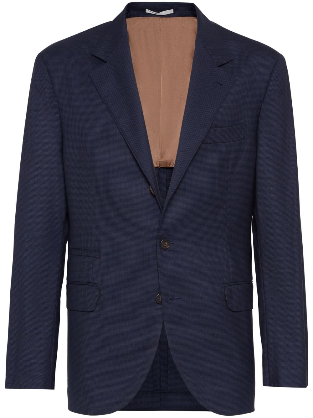 Brunello Cucinelli single-breasted virgin-wool blazer - Blue von Brunello Cucinelli