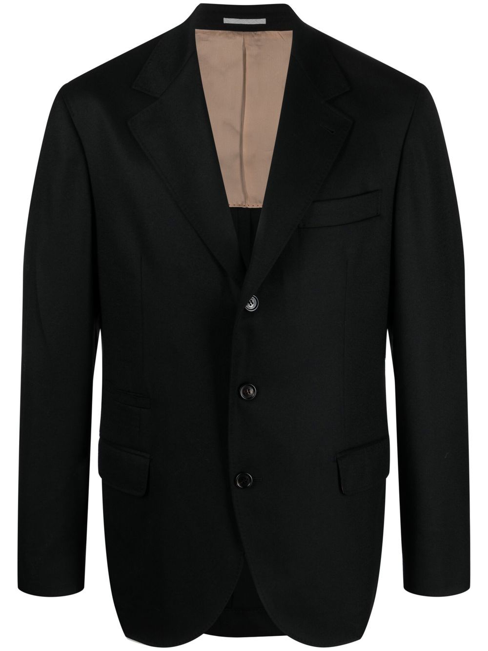 Brunello Cucinelli single-breasted wool blazer - Black von Brunello Cucinelli