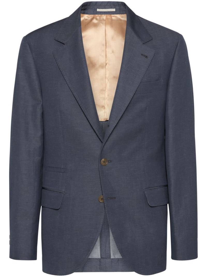 Brunello Cucinelli single-breasted wool-linen blazer - Grey von Brunello Cucinelli