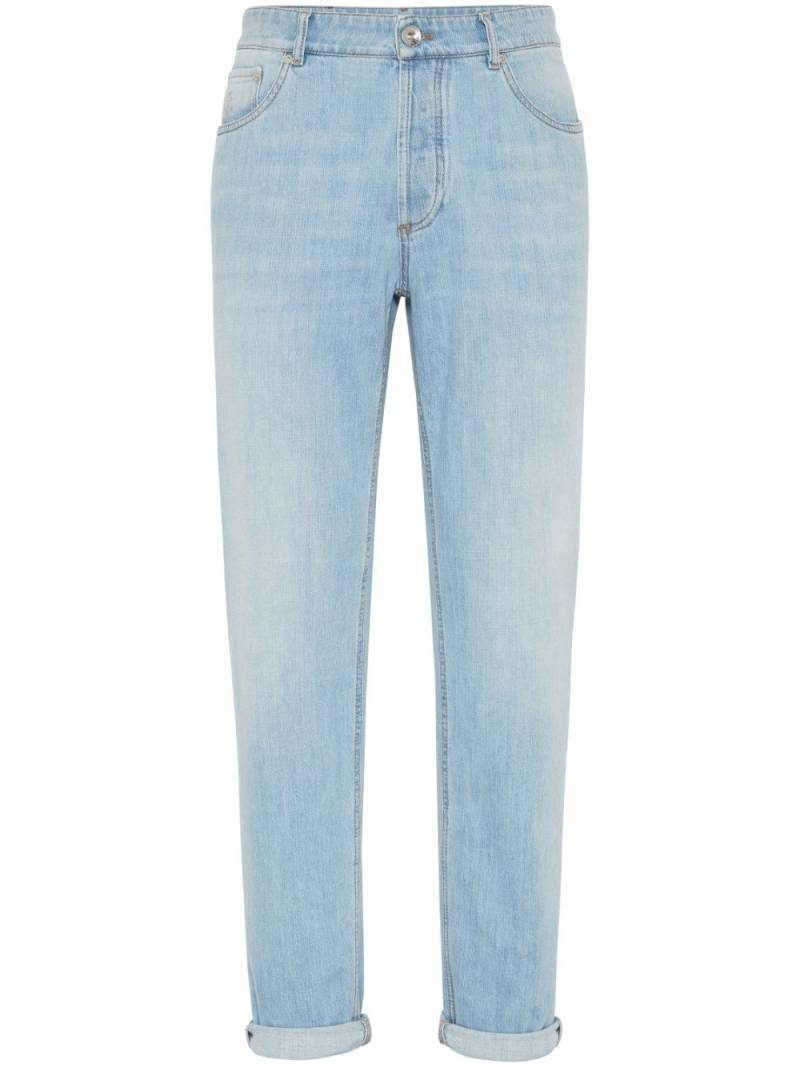 Brunello Cucinelli slim-cut cotton jeans - Blue von Brunello Cucinelli