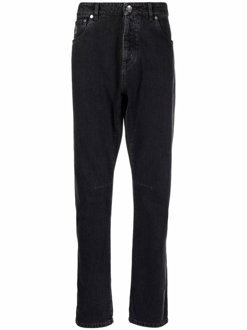 Brunello Cucinelli slim-cut denim jeans - Black von Brunello Cucinelli