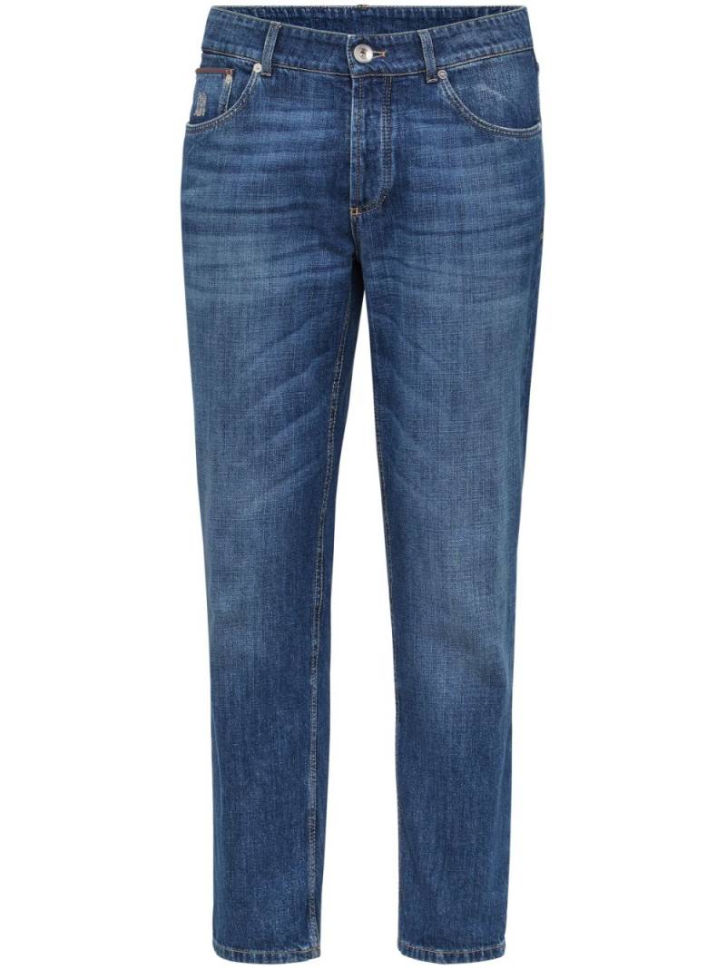 Brunello Cucinelli slim-cut mid-rise jeans - Blue von Brunello Cucinelli