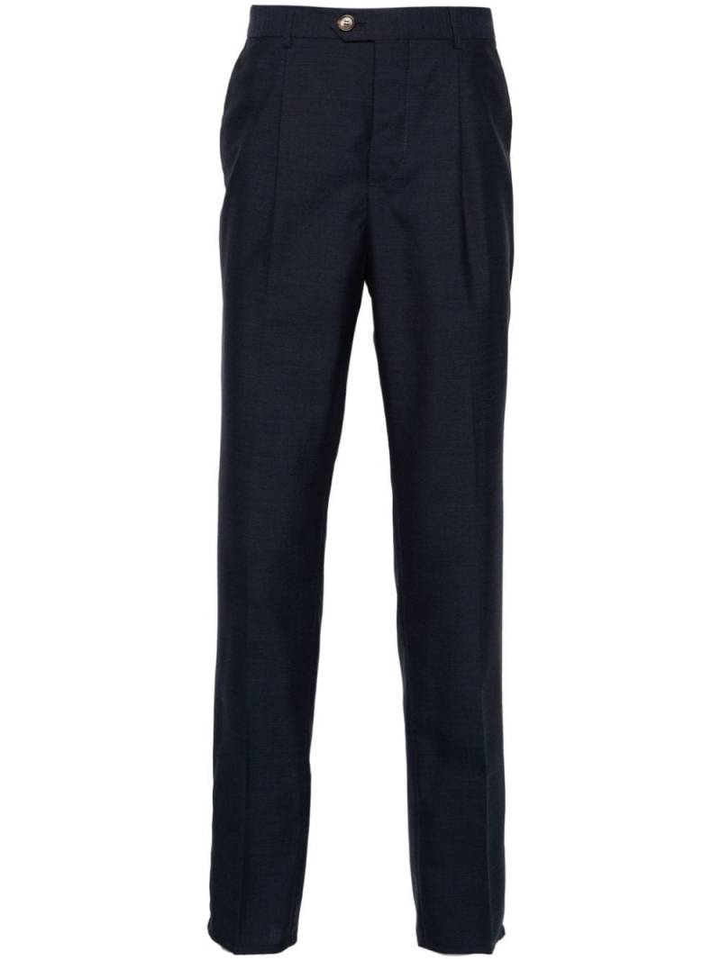 Brunello Cucinelli slim-fit cotton trousers - Blue von Brunello Cucinelli