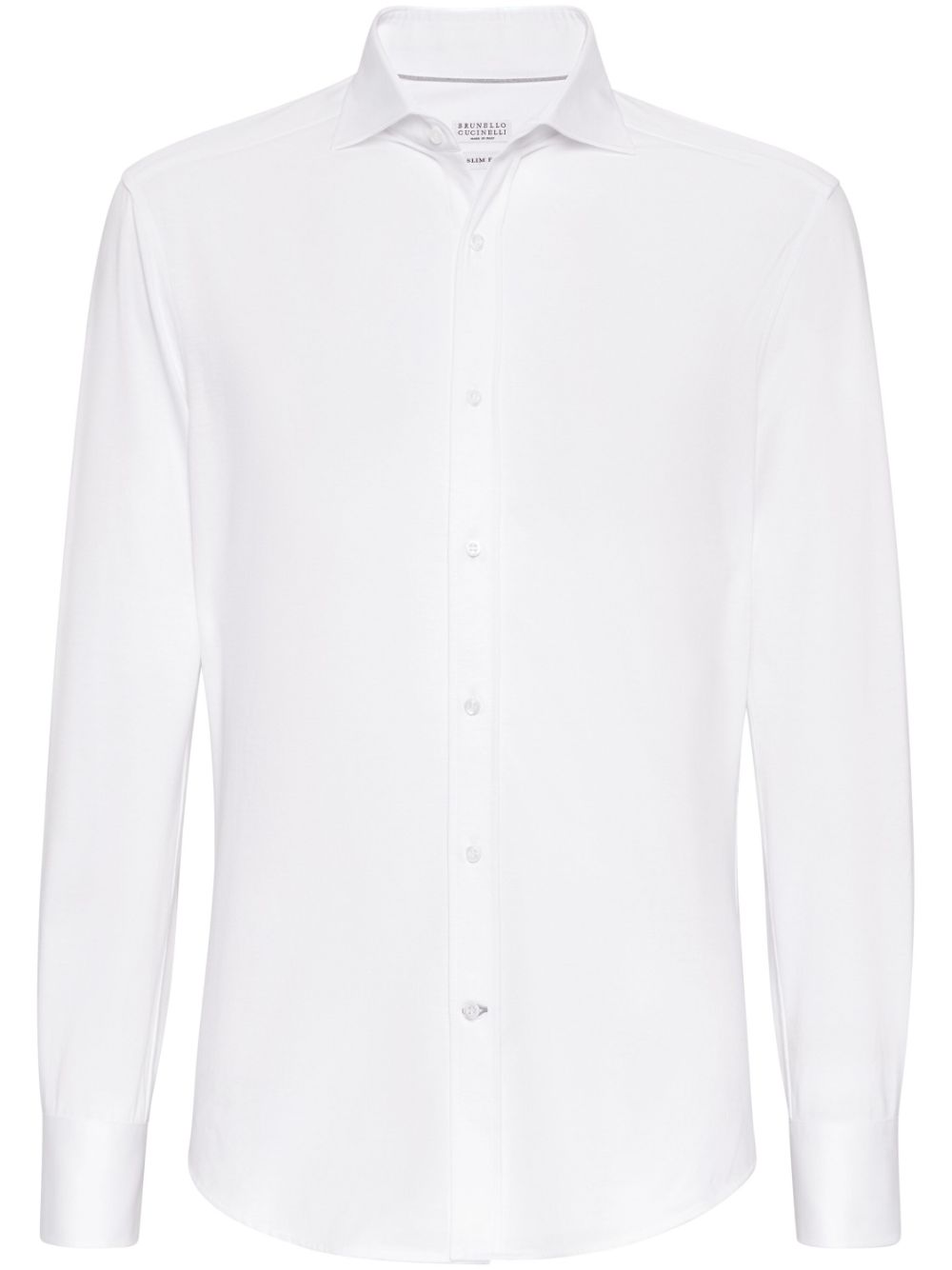 Brunello Cucinelli spread-collar cotton shirt - White von Brunello Cucinelli